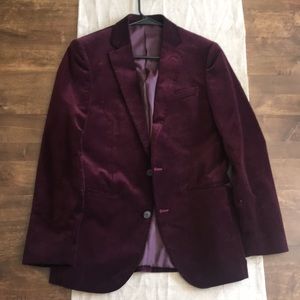 JF J Ferrar 38-40 Slim Purple Velvet Sport Coat